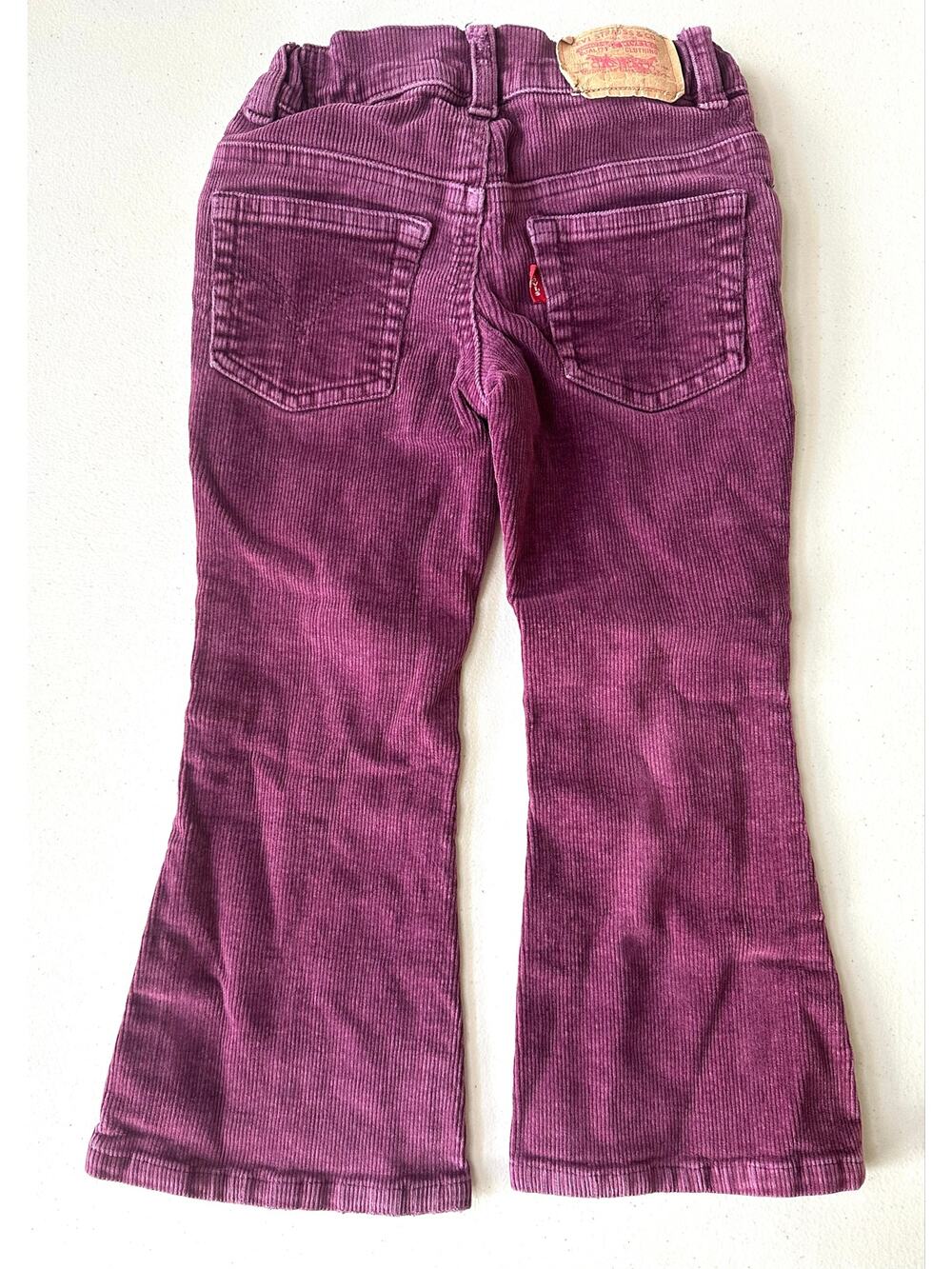 Levis Girls Corduroy Flared Jeans Size 4 Plum Purple Bell Bottom Pants Kids